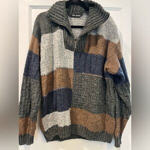 Vintage Dad Quarter Zip Sweater Enzo Lorenzo Size Approx L/XL